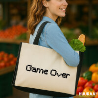 Jutetasche Game Over Schriftzug 21 Liter Black
