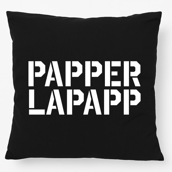 Kissen Papperlapapp Schriftzug 40x40cm
