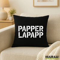 Kissen Papperlapapp Schriftzug 40x40cm