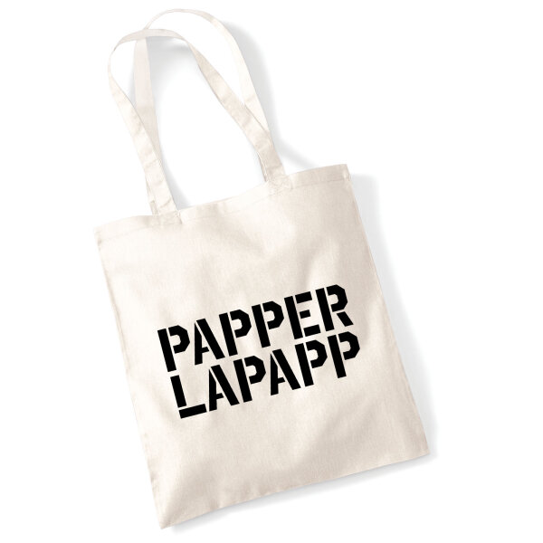 Jutebeutel Papperlapapp Schriftzug 10 Liter