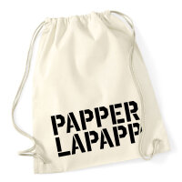 Turnbeutel Papperlapapp Schriftzug 12 Liter