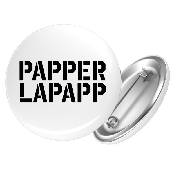 Button Papperlapapp Schriftzug