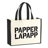 Jutetasche Papperlapapp Schriftzug 21 Liter Black