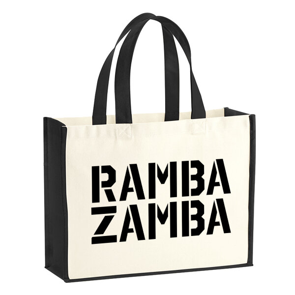 Jutetasche Rambazamba Schriftzug 21 Liter Black