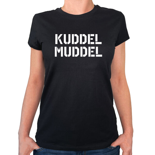 Damen T-Shirt Kuddelmuddel Schriftzug Größe XS-XXL