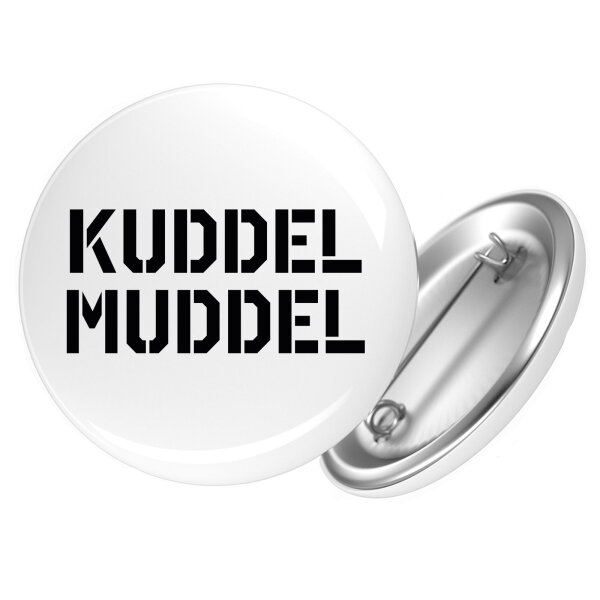 Button Kuddelmuddel Schriftzug