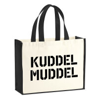 Jutetasche Kuddelmuddel Schriftzug 21 Liter Black