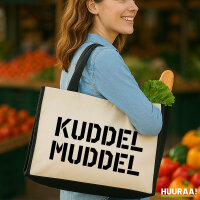 Jutetasche Kuddelmuddel Schriftzug 21 Liter Black