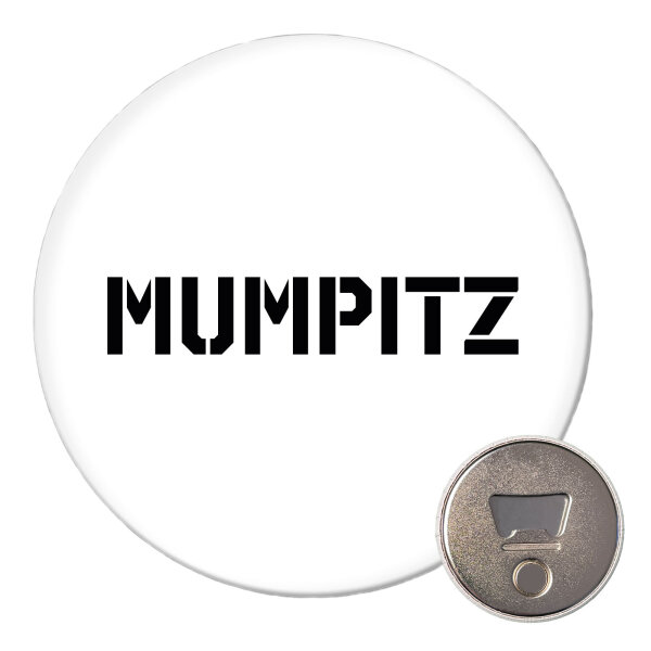 Magnet Mumpitz Schriftzug 59mm Kühlschrankmagnet Flaschenöffner