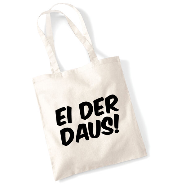 Jutebeutel Ei der Daus Schriftzug 10 Liter