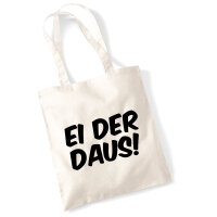 Jutebeutel Ei der Daus Schriftzug 10 Liter