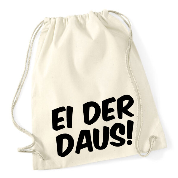 Turnbeutel Ei der Daus Schriftzug 12 Liter