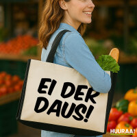 Jutetasche Ei der Daus Schriftzug 21 Liter Black