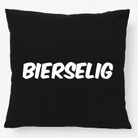 Kissen Bierselig Schriftzug 40x40cm