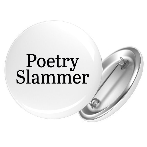 Button Poetry Slammer Schriftzug