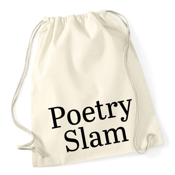 Turnbeutel Poetry Slam Schriftzug 12 Liter