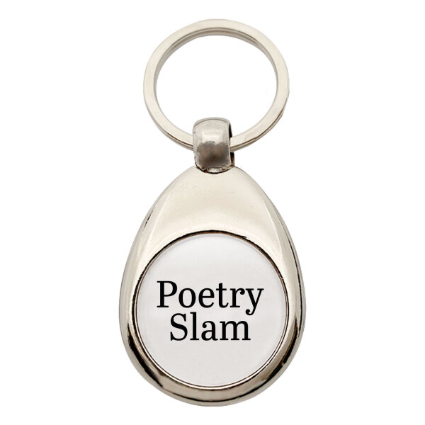 Schlüsselanhänger Poetry Slam Schriftzug