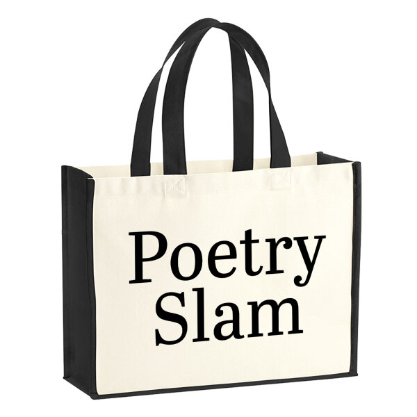 Jutetasche Poetry Slam Schriftzug 21 Liter Black