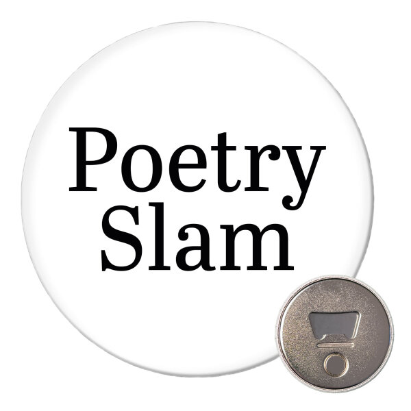 Magnet Poetry Slam Schriftzug 59mm Kühlschrankmagnet Flaschenöffner