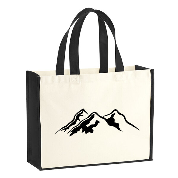 Jutetasche Berg Silhouette Mountain 21 Liter Black