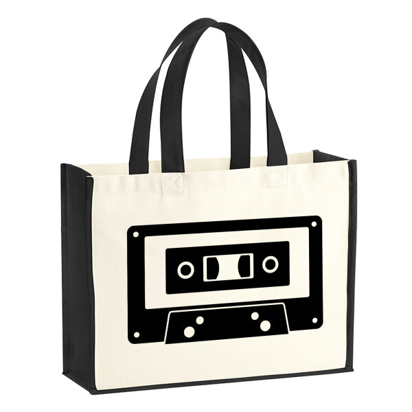 Jutetasche Kassette Tape 21 Liter Black
