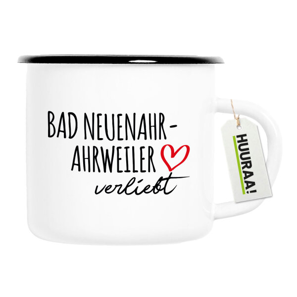 Emaille Tasse Bad Neuenahr-Ahrweiler verliebt 300ml Vintage Emaille Becher