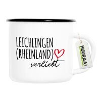 Emaille Tasse Leichlingen Rheinland verliebt 300ml Vintage Emaille Becher