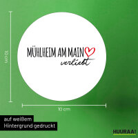 Aufkleber Mühlheim am Main verliebt 10cm Sticker
