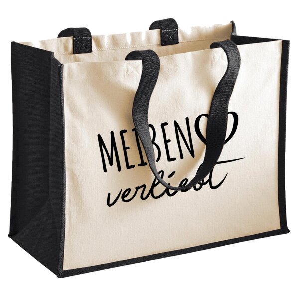 Jutetasche Meißen verliebt 21 Liter Black