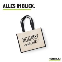 Jutetasche Meißen verliebt 21 Liter Black