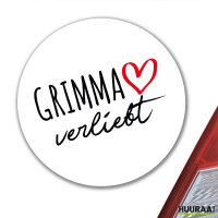 Aufkleber Grimma verliebt 10cm Sticker