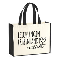 Jutetasche Leichlingen Rheinland verliebt 21 Liter Black