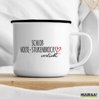 Emaille Tasse Schloß Holte-Stukenbrock verliebt 300ml Vintage Emaille Becher