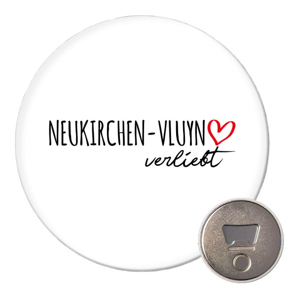 Magnet Neukirchen-Vluyn verliebt 59mm Kühlschrankmagnet Flaschenöffner