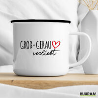 Emaille Tasse Groß-Gerau verliebt 300ml Vintage Emaille Becher