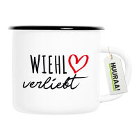 Emaille Tasse Wiehl verliebt 300ml Vintage Emaille Becher