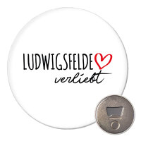 Magnet Ludwigsfelde verliebt 59mm Kühlschrankmagnet Flaschenöffner