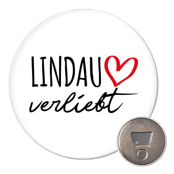 Magnet Lindau Bodensee verliebt 59mm Kühlschrankmagnet Flaschenöffner