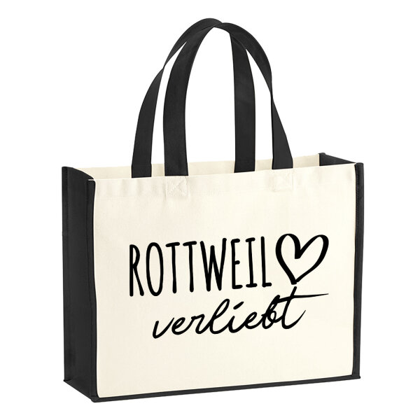 Jutetasche Rottweil verliebt 21 Liter Black