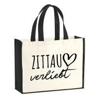 Jutetasche Zittau verliebt 21 Liter Black