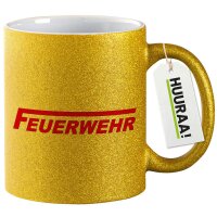 Glitzertasse Feuerwehr 330ml