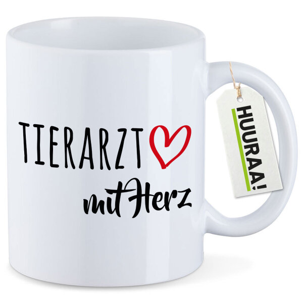 Kaffeetasse Tierarzt mit Herz 330ml