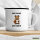Emaille Tasse Erst Kaffee dann Arbeit Eichhörnchen 300ml Vintage