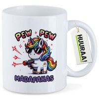 Kaffeetasse Pew Pew Madafakas cooles Einhorn 330ml