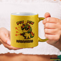 Glitzertasse Pew Pew Madafakas cooles Einhorn 330ml