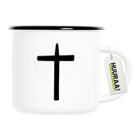 Emaille Tasse Kreuz Christentum 300ml Vintage Emaille Becher