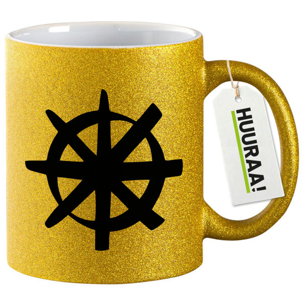 Glitzertasse Dharma Rad Yoga 330ml