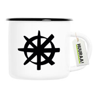 Emaille Tasse Dharma Rad Yoga 300ml Vintage Emaille Becher