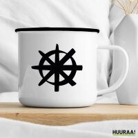 Emaille Tasse Dharma Rad Yoga 300ml Vintage Emaille Becher