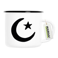 Emaille Tasse Halbmond und Stern Islam 300ml Vintage...